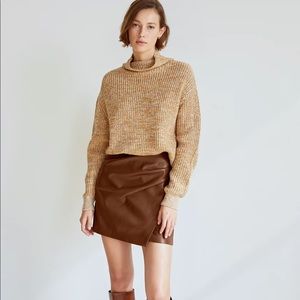 wilfred brown leather angie skirt